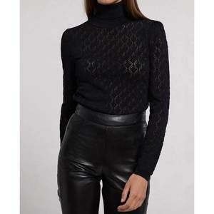 NEW GENERATION LOVE natasha pointelle sweater in black